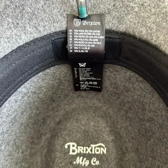 Brixton Unisex Wesley Fedora Size Small 7 Gray Wool & Leather Timeless Classic - Picture 7 of 9